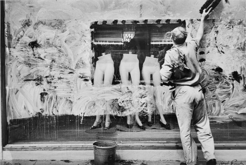 'Paris' (Window Cleaner) Lot Sold  12,700 USD, Альбом: «On the Road» by Robert Frank from the Collection of Arthur S. Penn