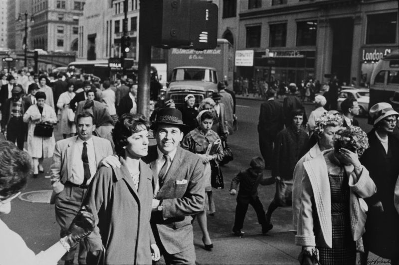 From the Bus (Crowd On A Sidewalk) Lot Sold  16,510 USD, Альбом: «On the Road» by Robert Frank from the Collection of Arthur S. Penn