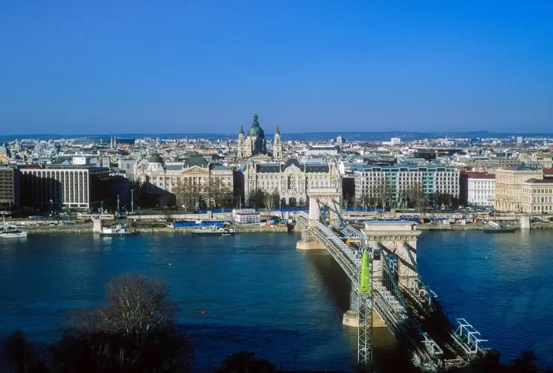 Budapest, Hungary — View on Széchenyi Chain Bridge — photo captured with LS-5000