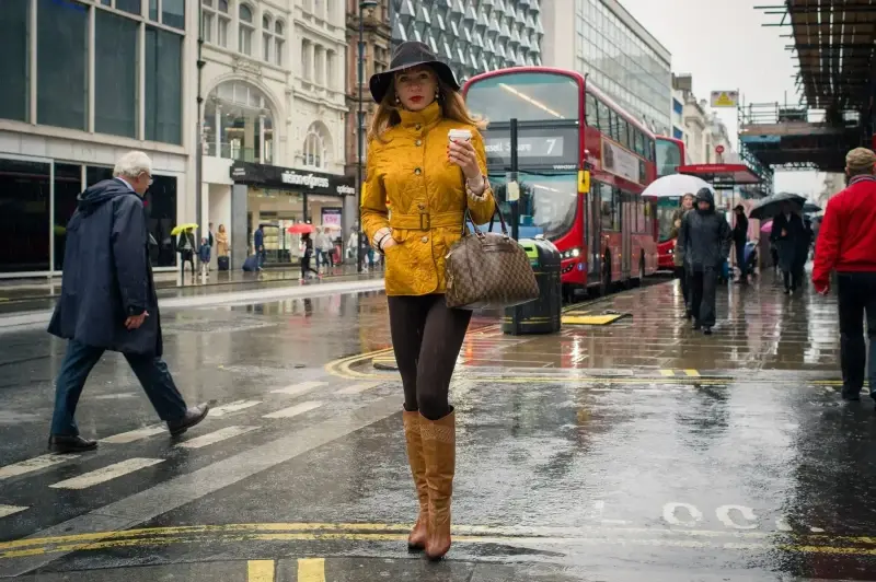 City of London, London, England, United Kingdom — Rainy day at London City