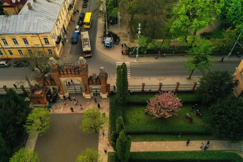 Chernivtsi, Chernivtsi Oblast, Ukraine — Chernivtsi University - a masterpiece of Habsburg architecture — photo captured with DJI Mavic 2 Pro, Hasselblad L1D-20c 28.0 mm f/2.8