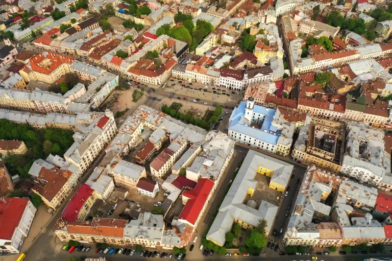 Chernivtsi, Chernivtsi Oblast, Ukraine — Chernivtsi University - a masterpiece of Habsburg architecture — photo captured with DJI Mavic 2 Pro, Hasselblad L1D-20c 28.0 mm f/2.8